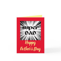 Cartão do Dia dos Pais tema Super-herói para o Pap