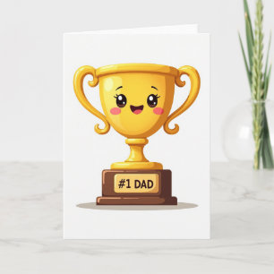 Cartão do Dia dos Pais Troféu Dourado
