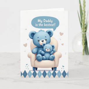 Cartão do Dia dos Pais Urso Azul