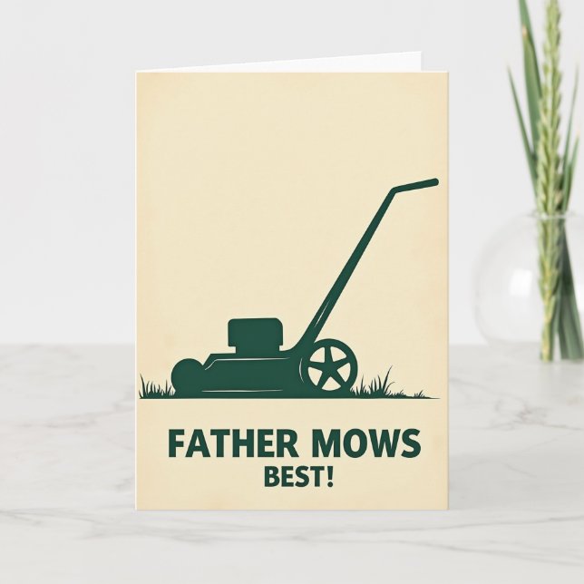Cartão do Dia dos Pais Verdant Mower (Frente)