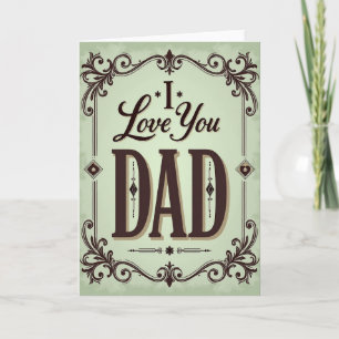 Cartão do Dia dos Pais Vintage Eu Te Amo Papai