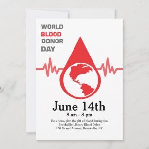 Cartão do Dia Mundial do Doador de Sangue