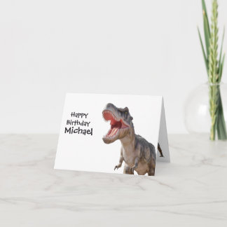 Cartão do dinossauro T-rex mundo jurássico