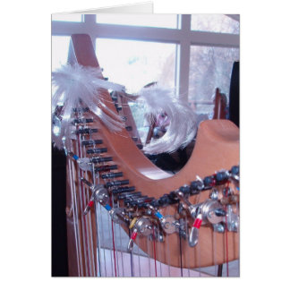 Cartão do divertimento da harpa