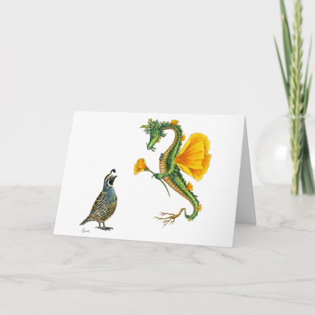 Cartão do dragão da papoila de Califórnia (Frente)