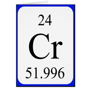 Cartão do elemento 24 - branco do cromo