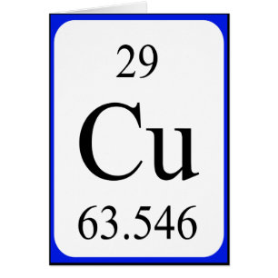 Cartão do elemento 29 - branco de cobre