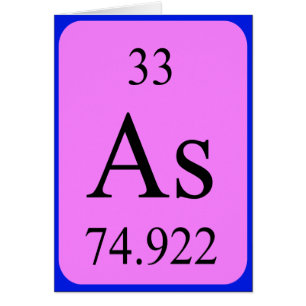 Cartão do elemento 33 - Arsênio