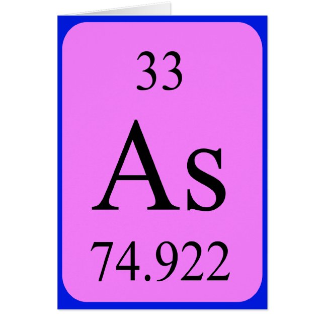 Cartão do elemento 33 - Arsênio (Frente)