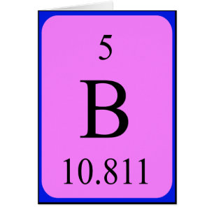 Cartão do elemento 5 - Boro