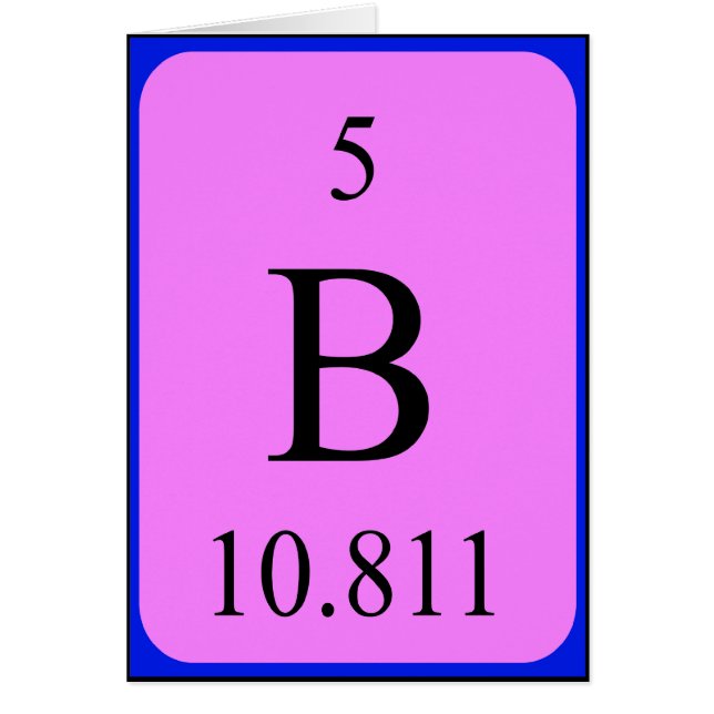 Cartão do elemento 5 - Boro (Frente)