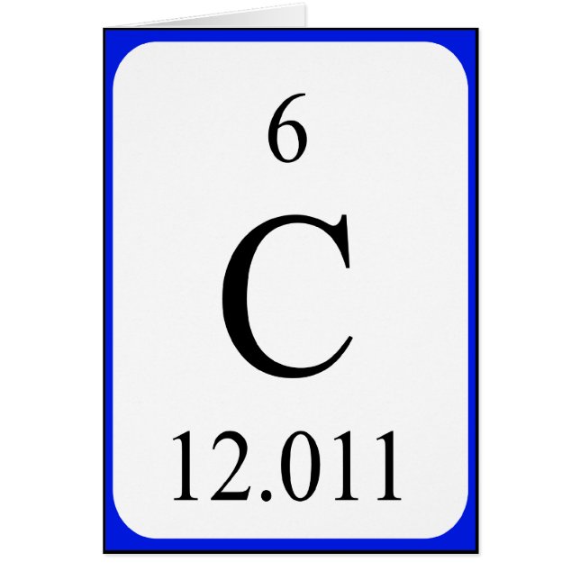 Cartão do elemento 6 - branco do carbono (Frente)