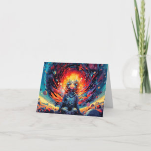 Cartão Do Espaço e Além da Ilustração Aniversário