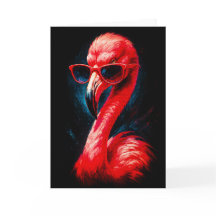 Cartão do Fabuloso Flamingo com Óculos de Sol