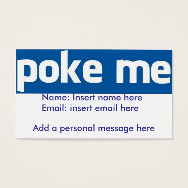 Cartão do Facebook Poke Me (Frente)