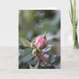 Cartão do falecimento, botão cor-de-rosa