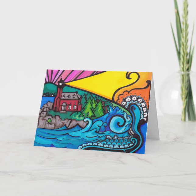 Cartão do farol do porto de Eagle (Frente)