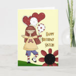 Cartão do feliz aniversario da irmã<br><div class="desc">Do país acolhedor a coleção em www.zazzle.com/RanchLady* vem balões bonitos do carregando de uma irmã mais nova.  O deisgn customizável pode ser alterado em colocar sua própria mensagem para dentro ou mudar o estilo do texto,  a cor,  ou os tamanhos dos gráficos!  Seja criativo!</div>