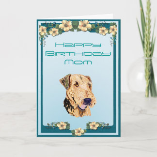 Cartão do feliz aniversario de Airedale Terrier