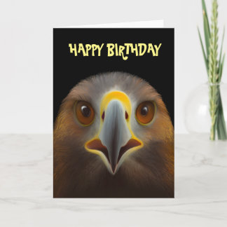 Cartão do feliz aniversario de Eagle dourado