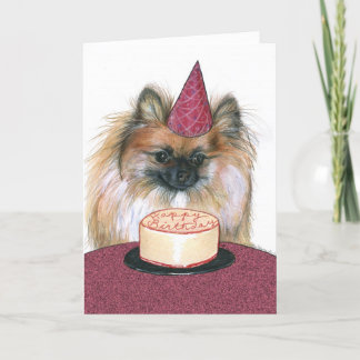 Cartão do feliz aniversario de Pomeranian