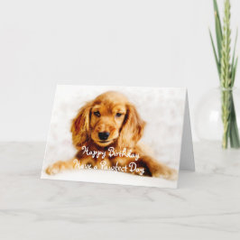 Cartão do feliz aniversario do filhote de cachorro