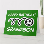 Cartão do feliz aniversario do neto com bola de<br><div class="desc">Cartão de aniversário do neto com design dos esportes do futebol. Deseje a seu neto um o feliz aniversario com este cartão desportivo para miúdos. Impressão bonito para o jogador de futebol do menino. Também agradável para o filho na lei, o sobrinho, as crianças e os outros membros da família....</div>