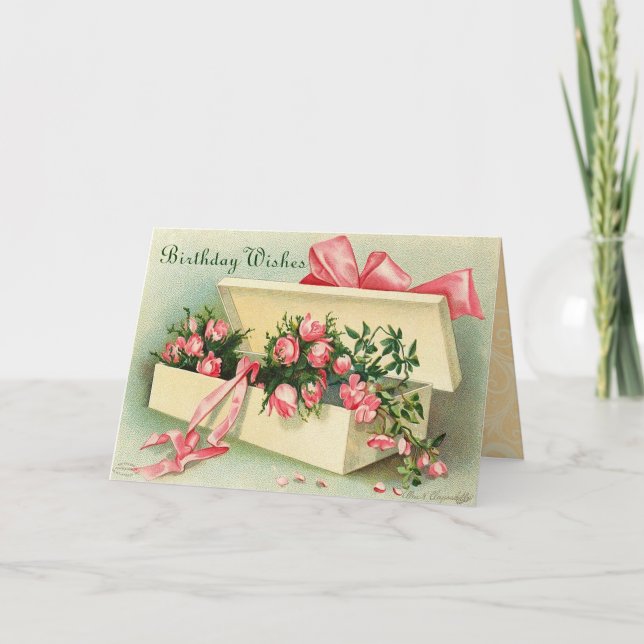 Cartão do feliz aniversario do vintage (Frente)