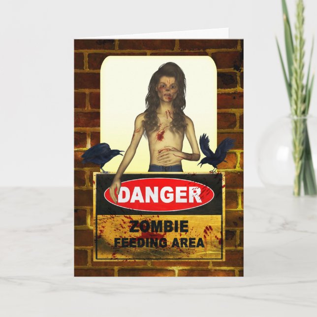 Cartão do feliz aniversario do zombi (Frente)