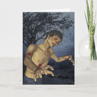 Cartão do feliz aniversario do zombi