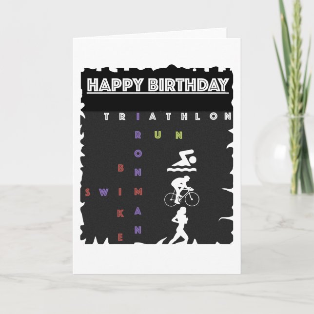 Cartão do feliz aniversario para Triathlete (Frente)