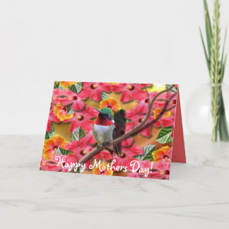 Cartão do feliz dia das mães do abrigo do colibri