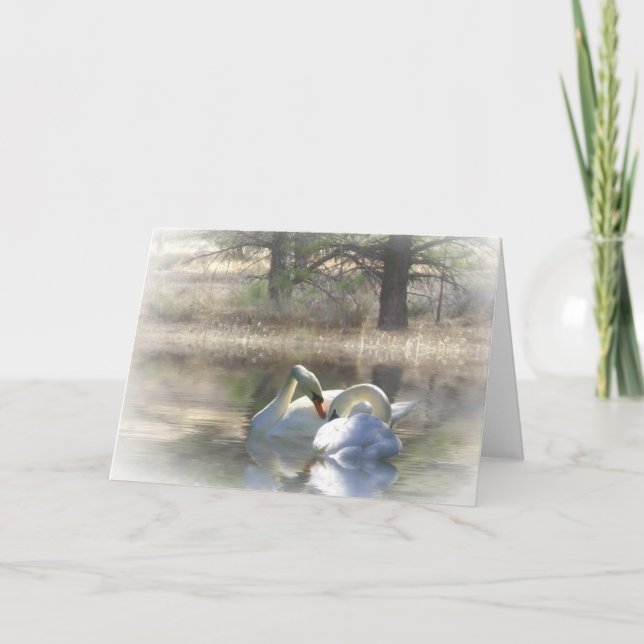 Cartão do Feliz Natal das cisnes (Frente)
