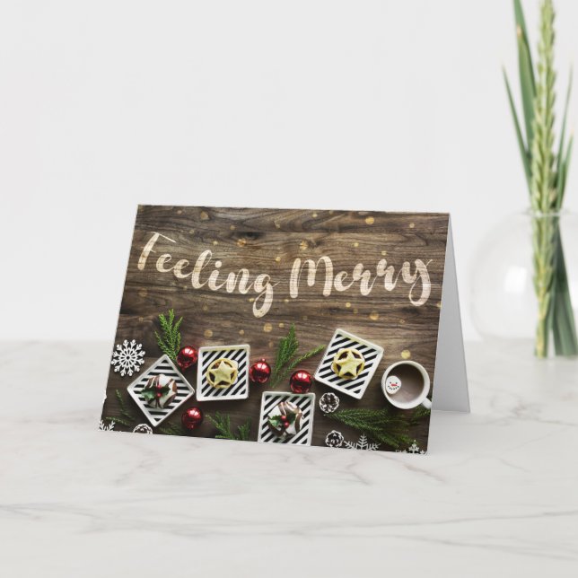Cartão do Feliz Natal do sentimento (Frente)