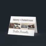 cartão do Feliz Natal dos pais adoptivos<br><div class="desc">Natal 'Tis a estação a party e comemorar: Feliz Natal! Surpreenda seus mais próximo e mais caro, seus amigos, colegas de trabalho, vizinhos ou mesmo seu chefe com um cartão especial. Muito design diferente disponível: de um cartão moderno da fotografia da colagem, uns ornamento de mistura e umas paisagens do...</div>