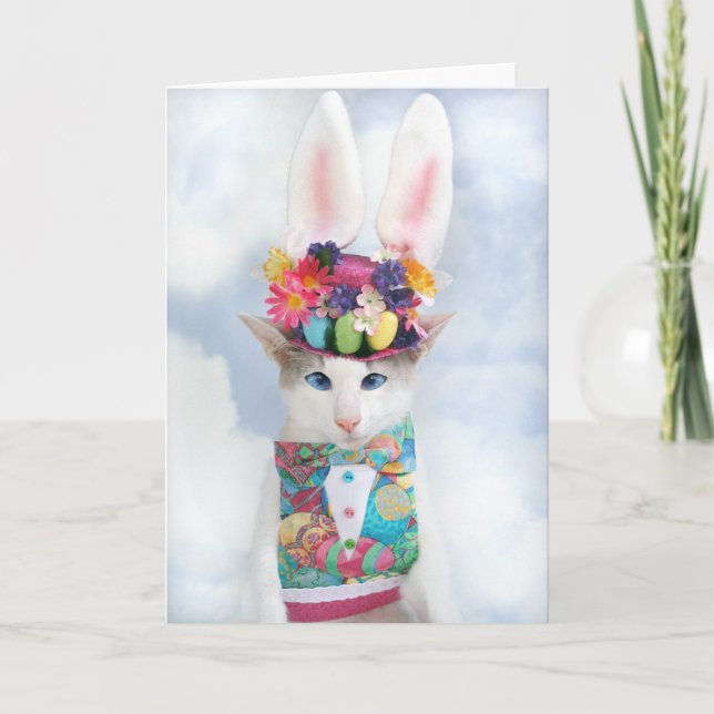 Cartão do felz pascoa por Skeezix o gato (Frente)