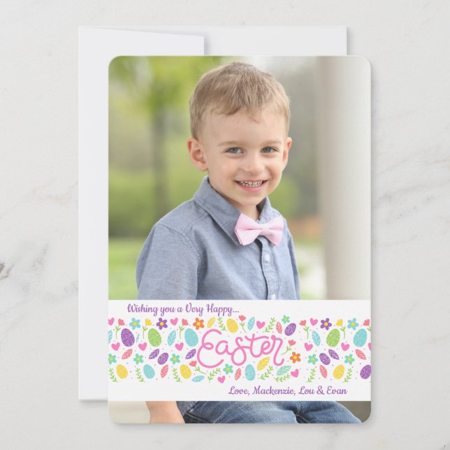 Cartão do feriado da foto da bandeira 2 da páscoa (Frente)