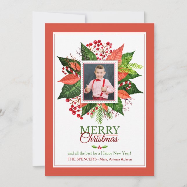 Cartão do feriado da foto do esplendor do Natal (Frente)