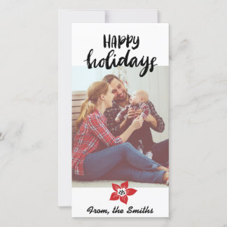 Cartão do feriado da poinsétia - adicione sua