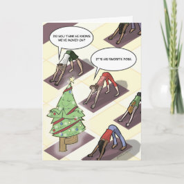 Cartão do feriado da pose da árvore da ioga