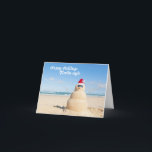 Cartão do feriado do boneco de neve de Sandy de<br><div class="desc">Boas festas de Florida--caracterizando um boneco de neve arenoso!  Cartão perfeito do feriado para Floridians ou snowbirds!</div>