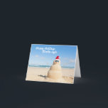 Cartão do feriado do boneco de neve de Sandy de<br><div class="desc">Boas festas de Florida--caracterizando um boneco de neve arenoso!  Cartão perfeito do feriado para Floridians ou snowbirds!</div>