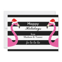 Cartão do feriado do flamingo do la do la do la do