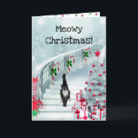 Cartão do feriado do gato do natal vintage<br><div class="desc">Natal de Meowy! Aprecie este pitoresco, a cena inspirada vintage do Natal, parte de nossa coleção dos momentos de Meowgical. Poema lírico o gato, perdido seu próprio mundo da maravilha…. que obterá do papai noel para o Natal? Todos os direitos reservados. O _do _fê-lo gosta deste cartão? Visite por favor...</div>