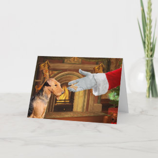 Cartão do feriado do Natal de Airedale Terrier