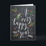 cartão do feriado do Natal do feliz ano novo<br><div class="desc">Um cartão moderno do "feliz ano novo" do Natal com design da tipografia. Fácil editar os campos do texto mostrados para dentro com seus detalhes para criar um toque pessoal por seus Natal/ano novo carda esta época natalícia. Artigos Co-ordinating nesta coleção moderna, tal como etiquetas do envelope e etiquetas de...</div>