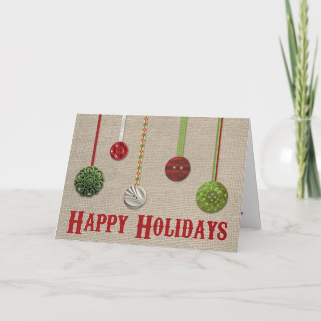 Cartão do feriado do ornamento & da serapilheira (Frente)