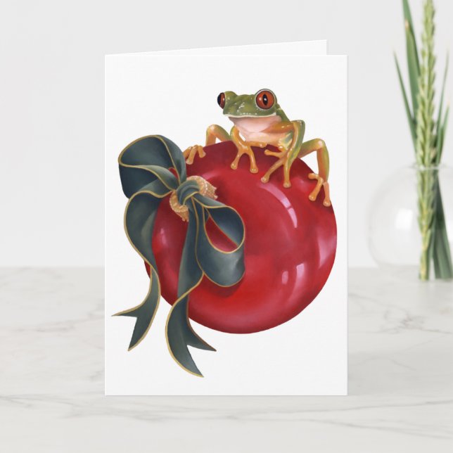 Cartão do feriado do sapo de árvore (Frente)