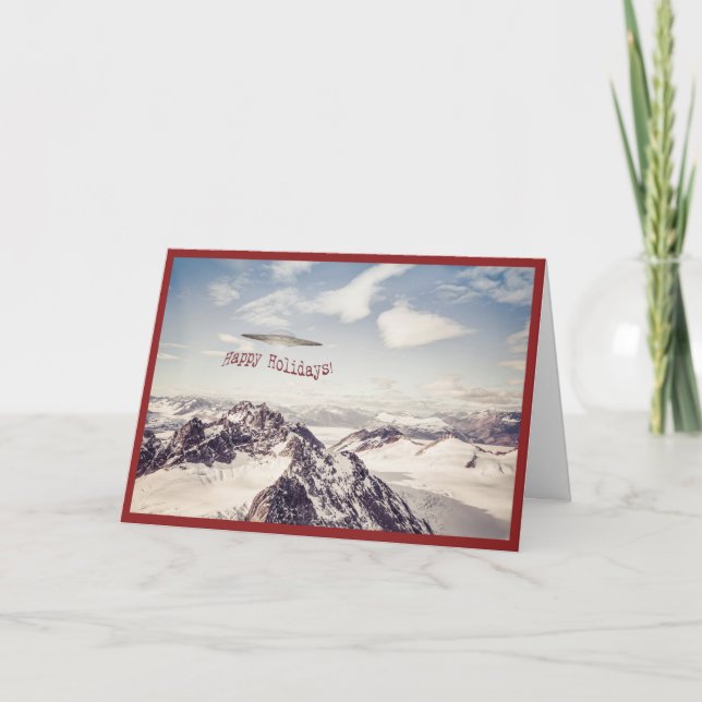 Cartão do feriado do UFO (Frente)