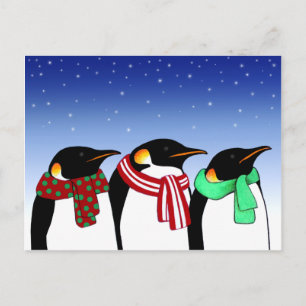 Cartão do feriado dos pinguins do Natal
